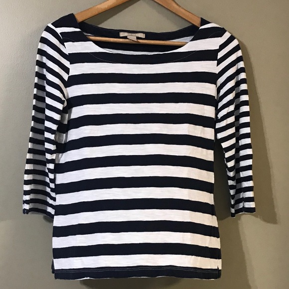 Banana Republic Navy and White T-shirt - Picture 1 of 4